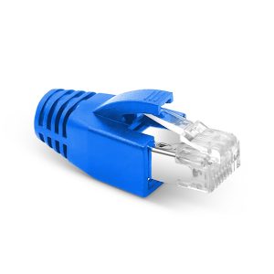 132168.B RJ45 connector boot (Cat6), blue colour