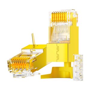 71s7X2S4udL Telephone modular plug Shielded 8P8C (RJ45), with insert, 50" gold plated contacts