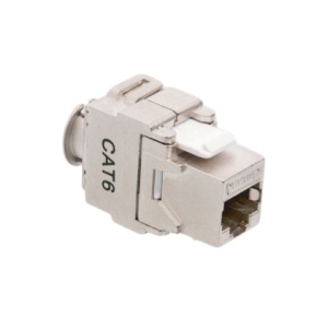 Cat6 STP/FTP jack, tool less, 180 degree, 50" gold plated contacts