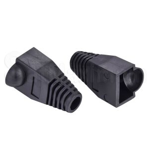 black-rj45-boots1 RJ45 connector boot (Cat6), black colour