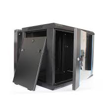 Wall mount cabinet, double section, 15U, W600 x D600 for 19" equipment with accessories