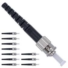 ST/UPC optical connector, singlemode, pre-assembled, simplex, zirconia ferrule, 125μm fibre size, 3.0mm black slotted