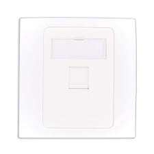 Face plate, 86 type with shutter, 86x86mm, 1 port