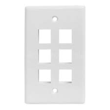 Face plate, USA type with shutter,115x70mm, 6 port