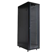 download-74 Floor standing network cabinet, 37U, W600 x D800 for 19" equipment with tempered glass front door, vented split back door, removable side panels and accessories