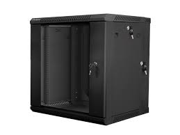 Wall mount cabinet, double section, 12U, W600 x D600 for 19" equipment with accessories
