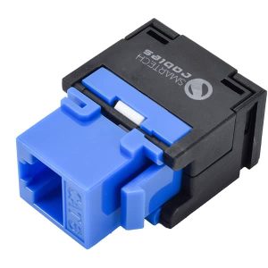 Cat6 UTP jack, tool less, 180 degree, 50" gold plated contacts